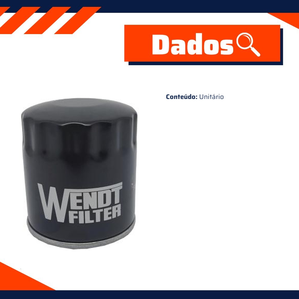 Filtro Blindado de Óleo Lubrificante - Wendt Parts - WOB001