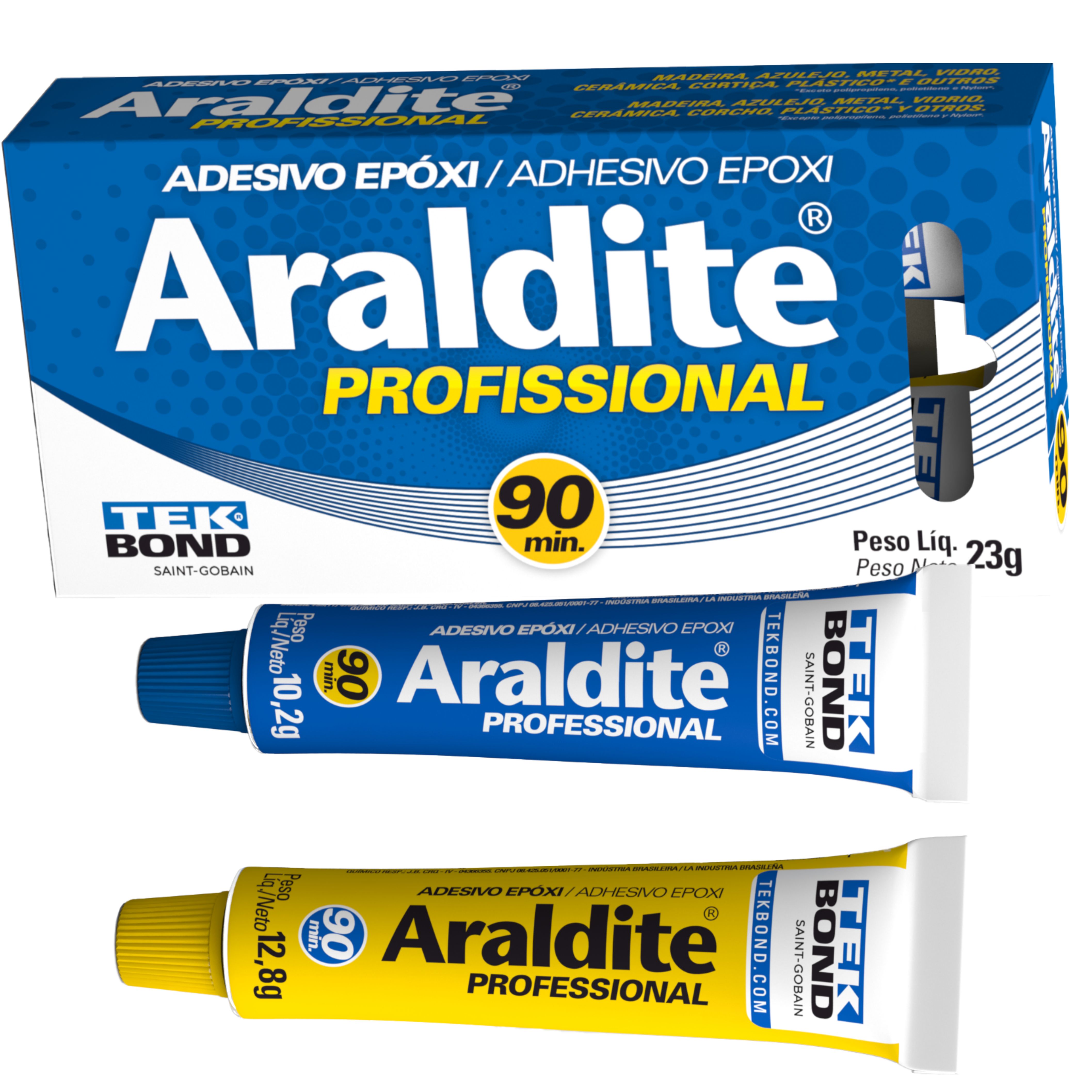 Adesivo Cola Epóxi Araldite Profissional 90min 23g - Tekbond
