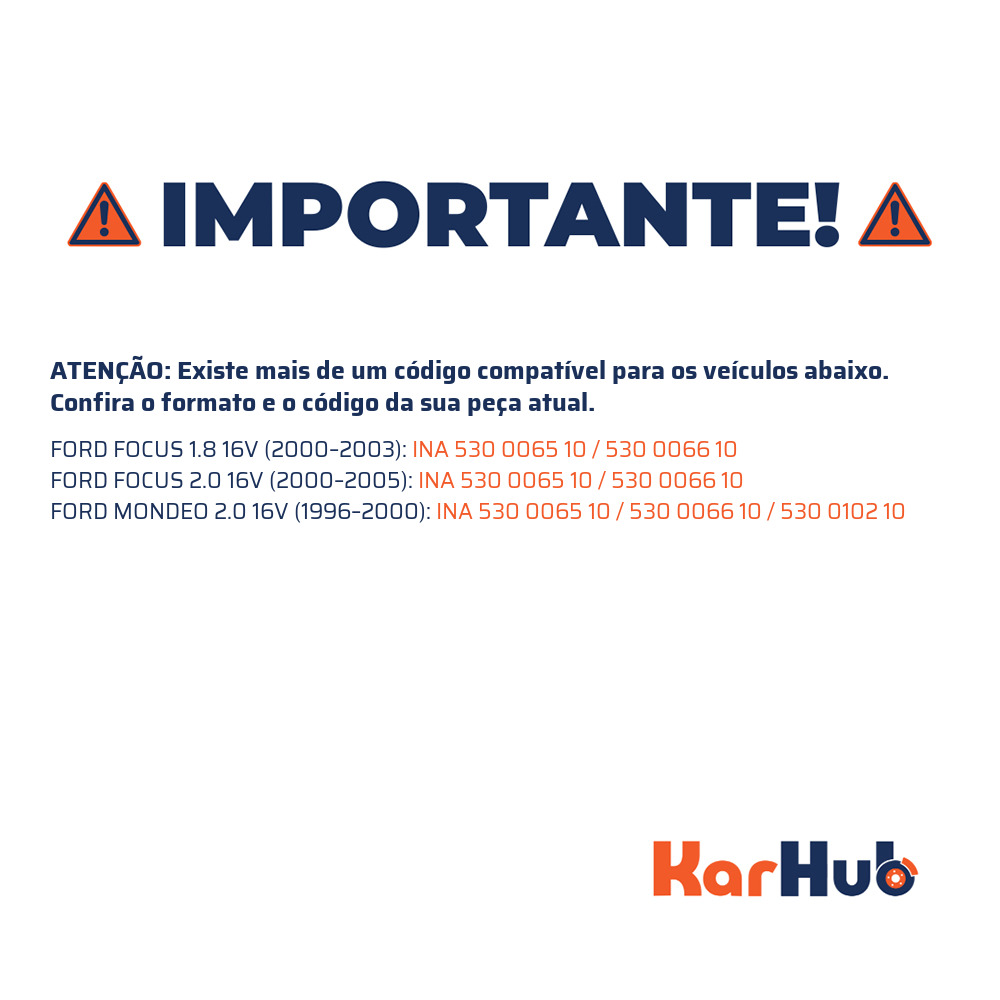 Kit Tensor e Correia para Ford Focus e Mondeo - INA - 530 0065 10