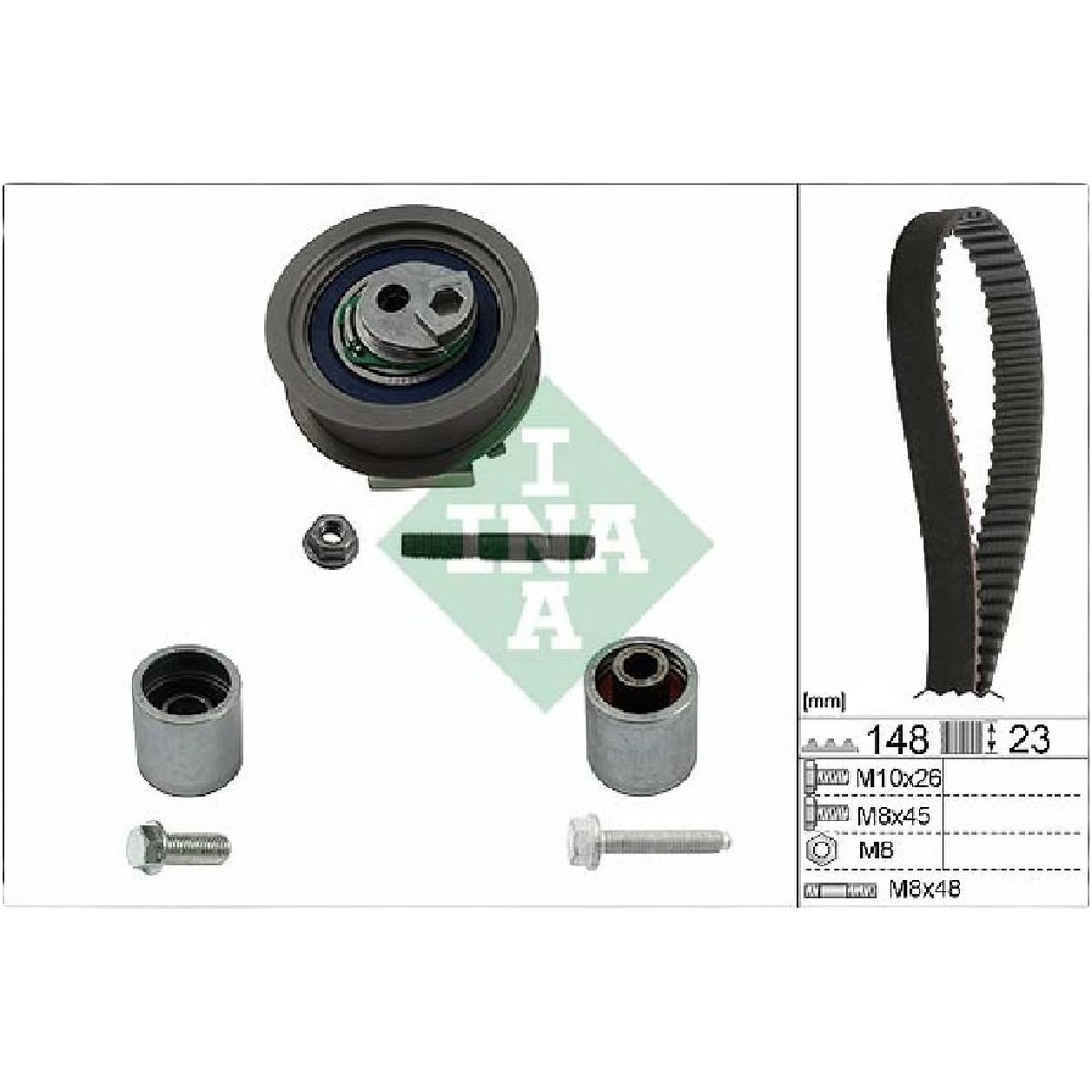 Kit Correia Dentada Sincronizadora com Tensor - INA - 530 0445 10