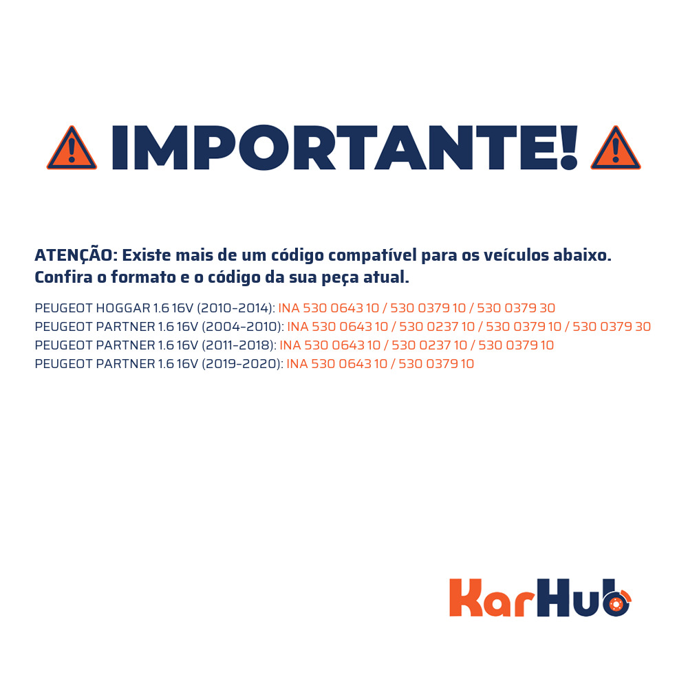 Kit Correia Dentada Sincronizadora com Tensor - INA - 530 0643 10