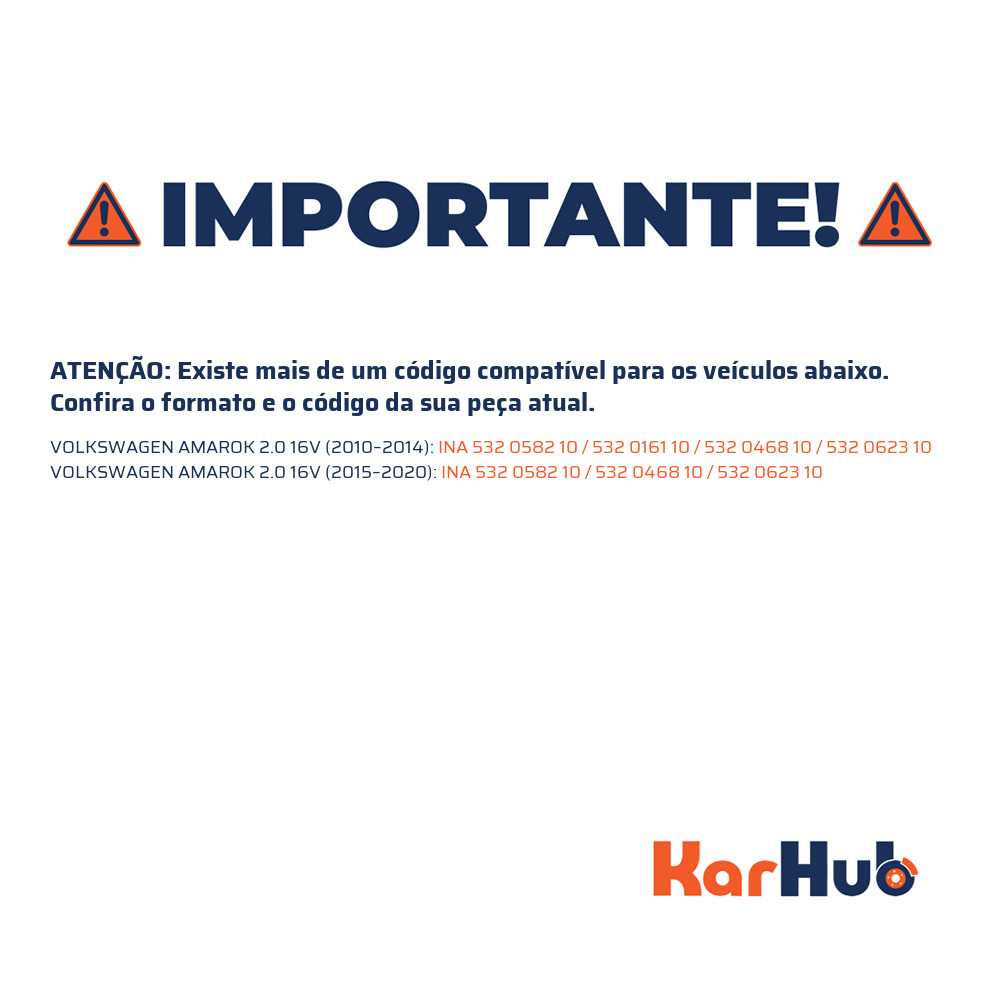 Polia da Correia Dentada para Volkswagen Amarok - INA - 532 0582 10