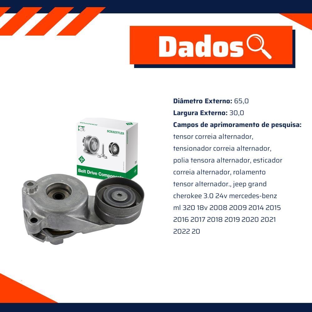 Tensor Correia Alternador para Jeep Grand Cherokee e Mercedes-Benz ML 320 - INA - 534 0183 10
