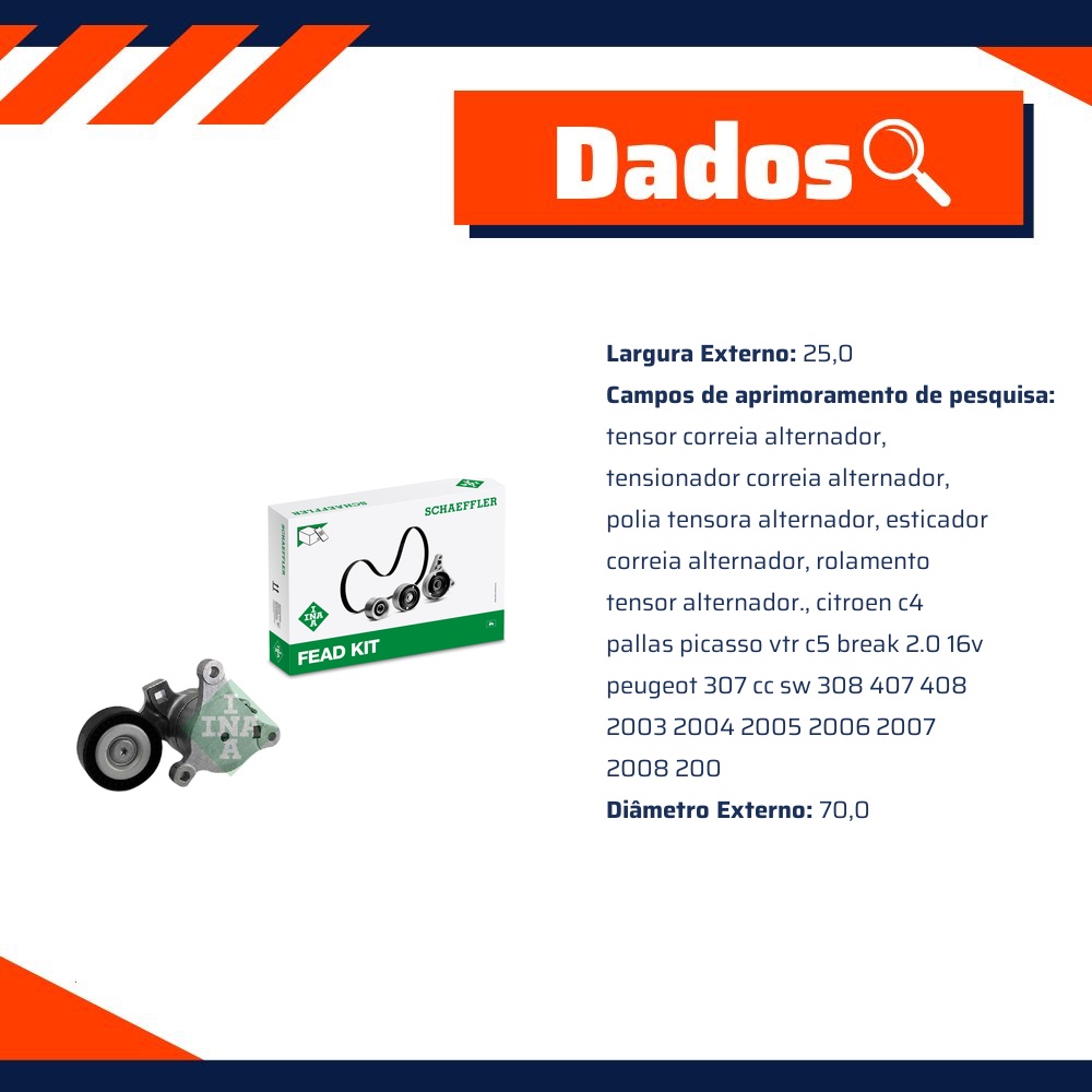 Tensor Correia Alternador - INA - 534 0362 10