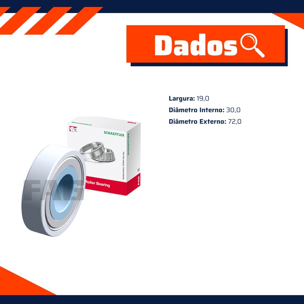 Rolamento Fixo de Uma Carreira de Esferas - FAG - 6306.2ZR