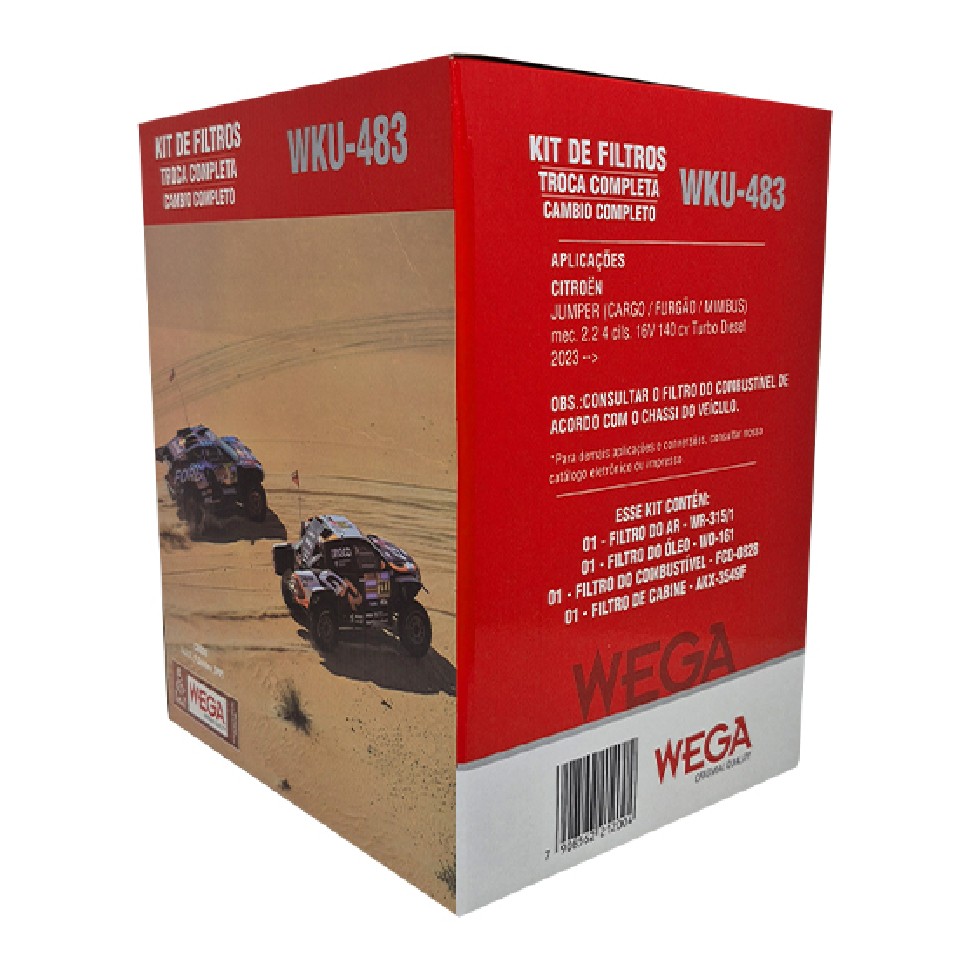 Kit Filtros de Ar Combustível Óleo e Cabine - Wega - WKU-483