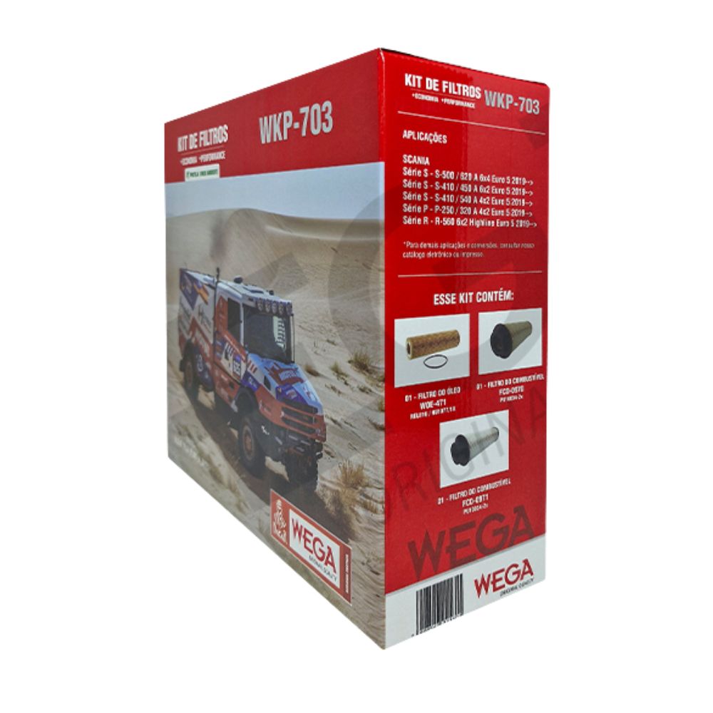 Kit Filtros 2x Combustível 1x Óleo - Wega - WKP-703