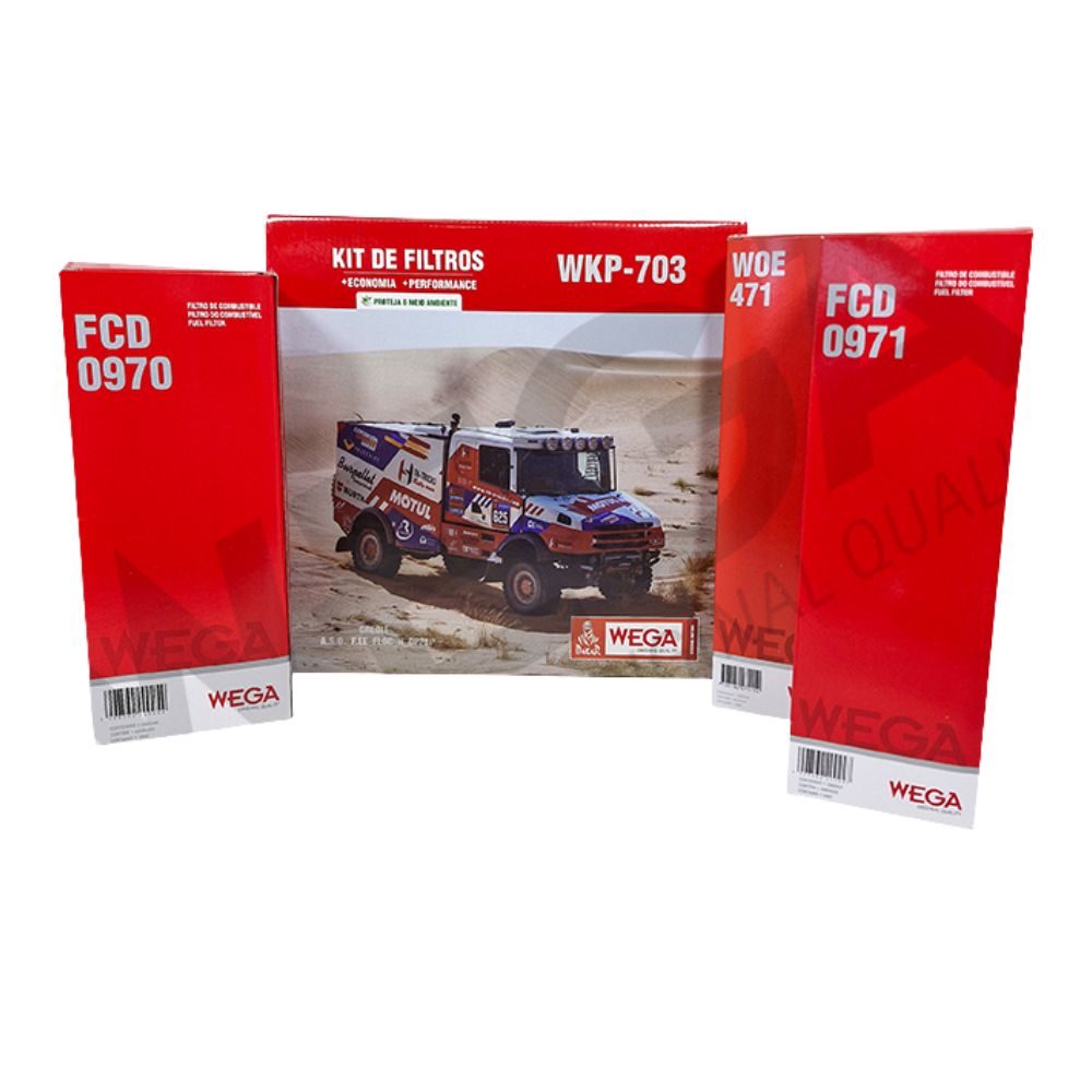 Kit Filtros 2x Combustível 1x Óleo - Wega - WKP-703