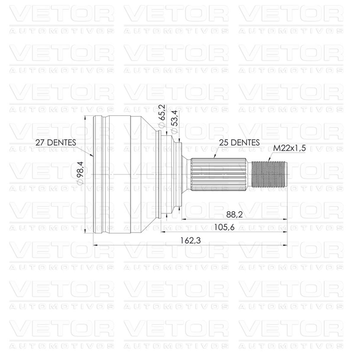 Ponteira Junta Homocinética - Vetor - VT6015