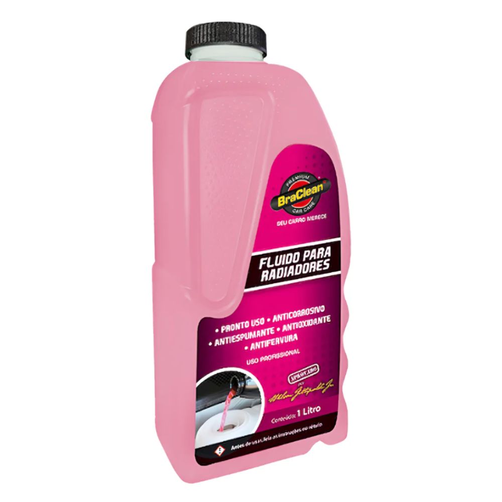 Fluido Aditivo Rosa Pronto Uso Para Radiador 1L - Braclean - FRPU1000R