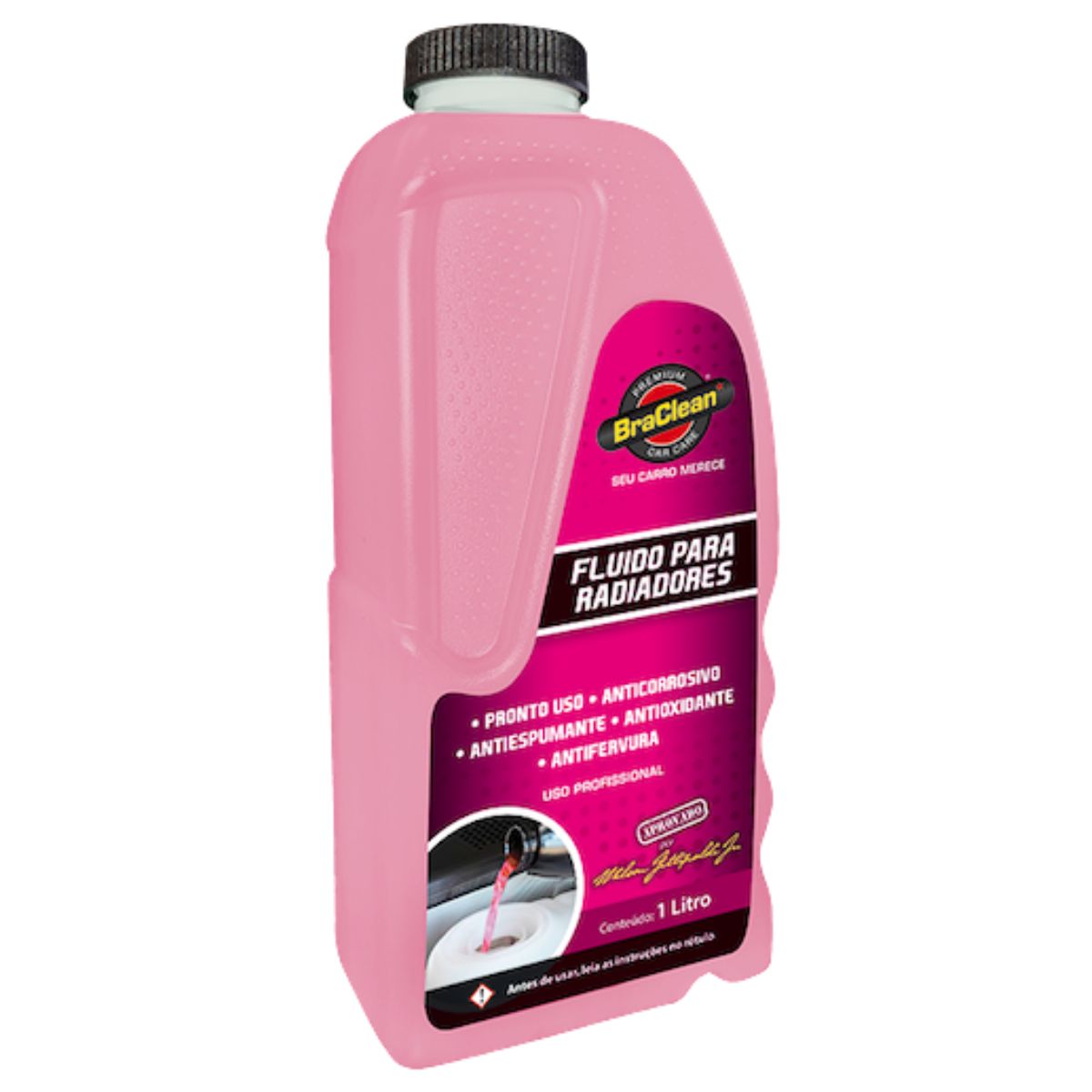 Fluido Aditivo Rosa Pronto Uso Para Radiador 1L - Braclean - FRPU1000R