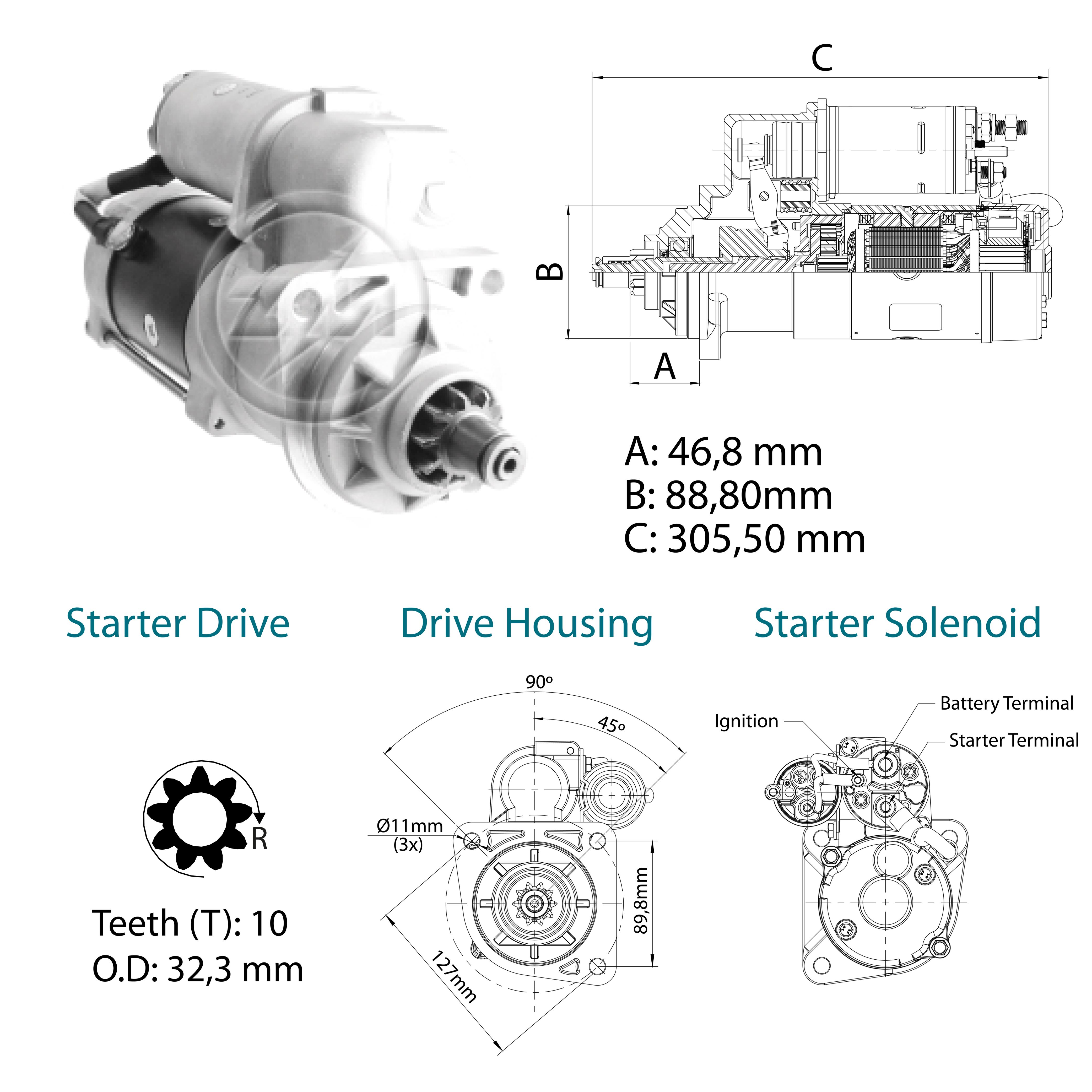 Motor de Partida 24V - ZM - 80.291.08