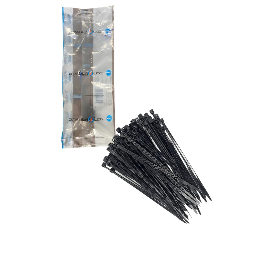 100 Abraçadeira Nylon 15cm Preta - DPaula - DP7.021P