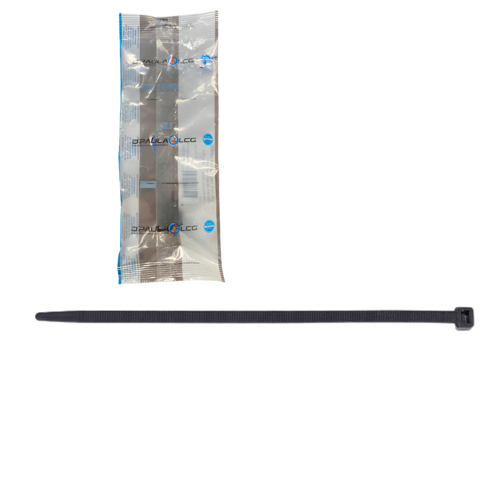 100 Abraçadeiras Nylon 7,4mm 23cm Preta - DPaula - DP7.214P
