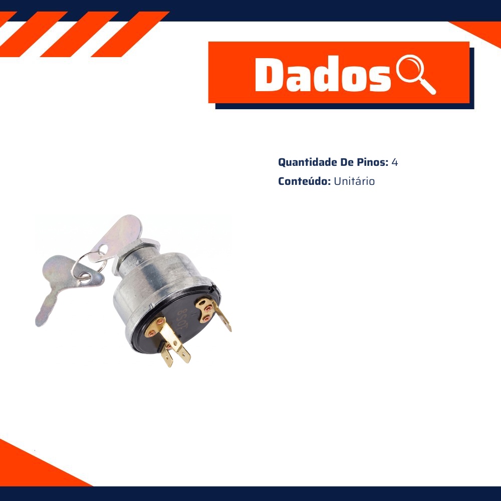 Chave Partida 4 Pinos 2 Posições 19mm - DPaula - LCG1058