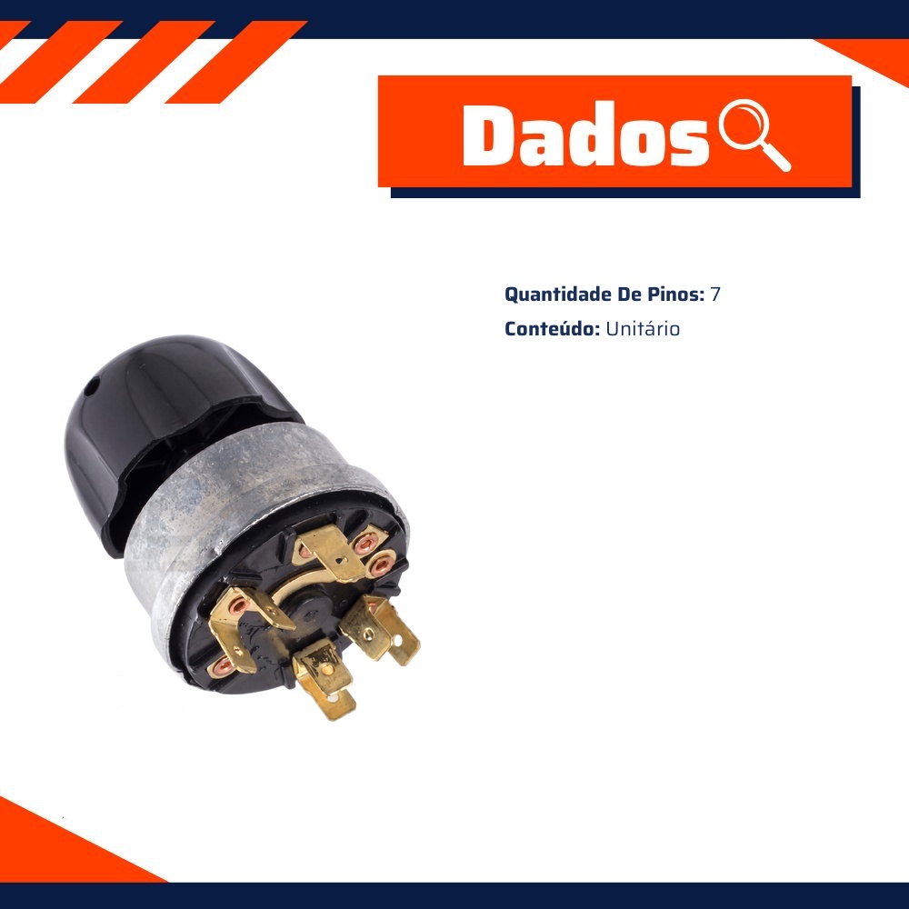 Chave Luz 7 Pinos Rosca 14mm - DPaula - LCG1063