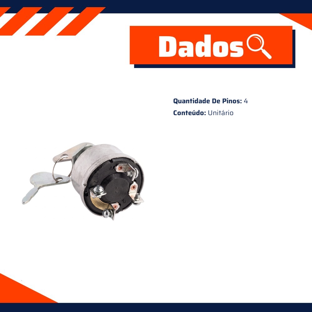 Chave Partida 4 Pinos 3 Posições 19mm - DPaula - LCG1078