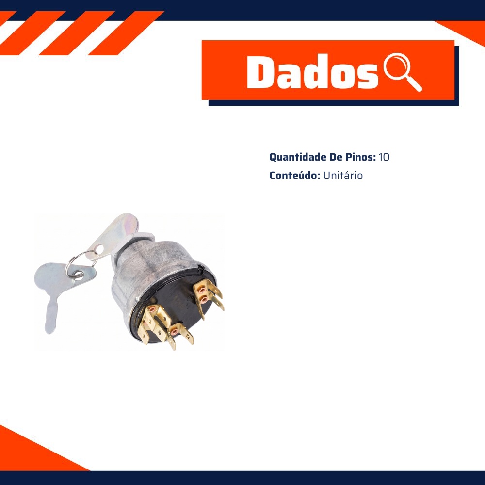 Chave Partida 10 Pinos 3 Posições 19mm - DPaula - LCG1065
