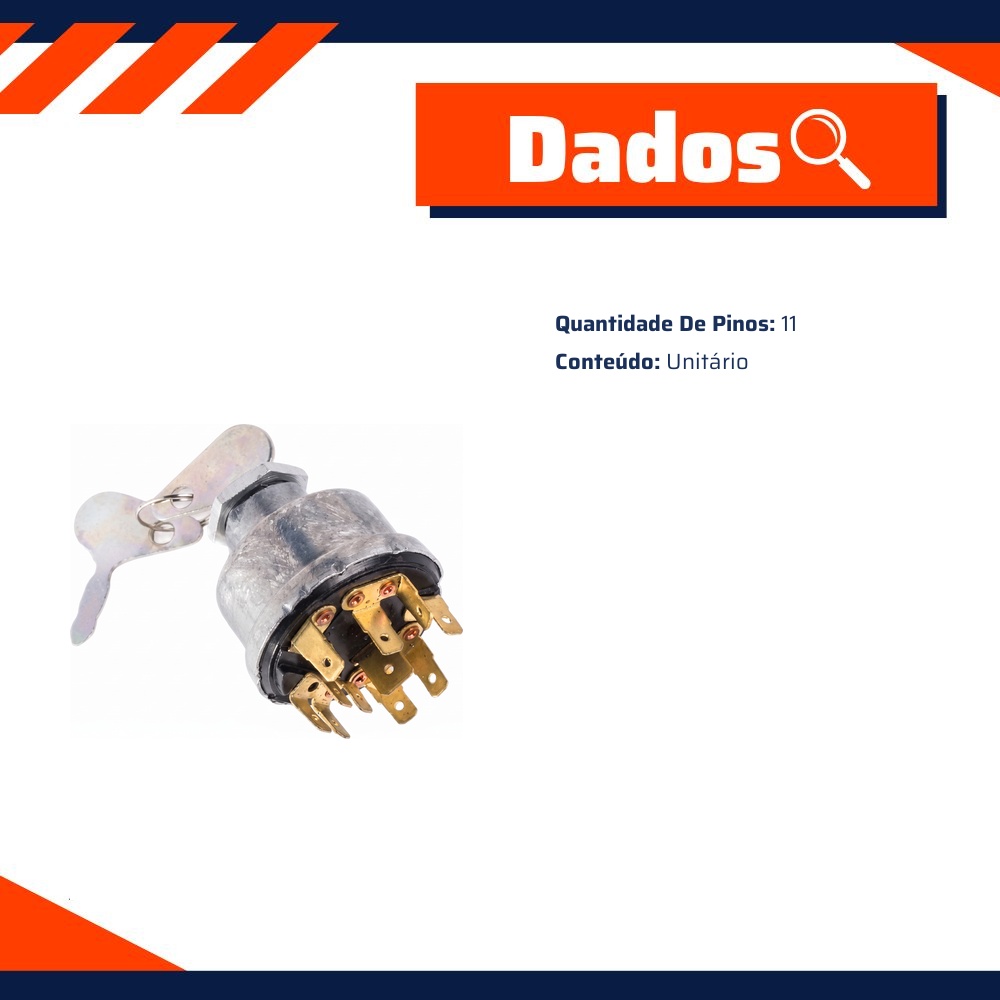 Chave Partida 11 Pinos 4 Posições 19mm - DPaula - LCG1068
