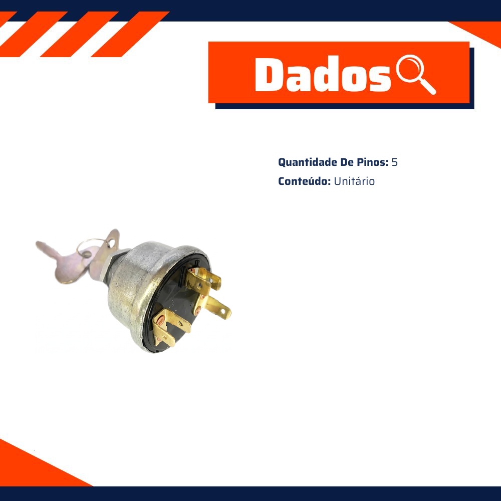 Chave Partida 5 Pinos 3 Posições 19mm - DPaula - LCG1094