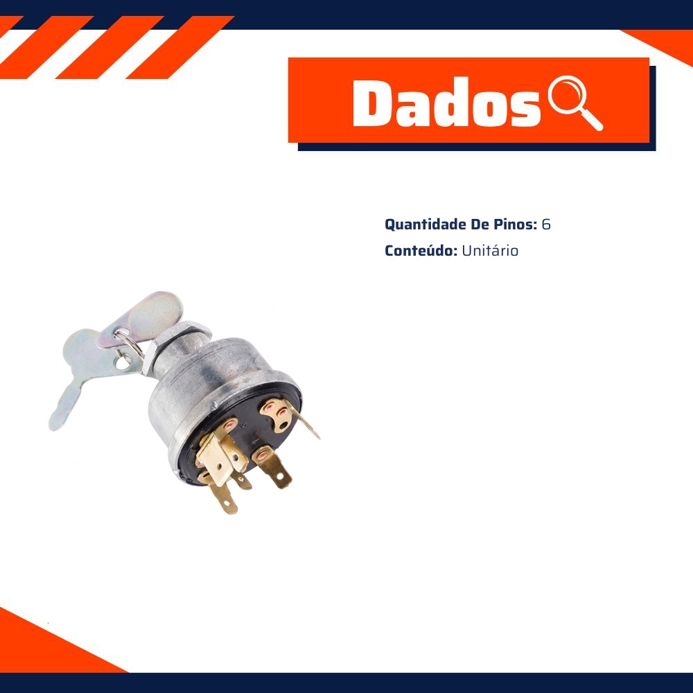 Chave Partida 6 Pinos 3 Posições 16mm - DPaula - LCG1093