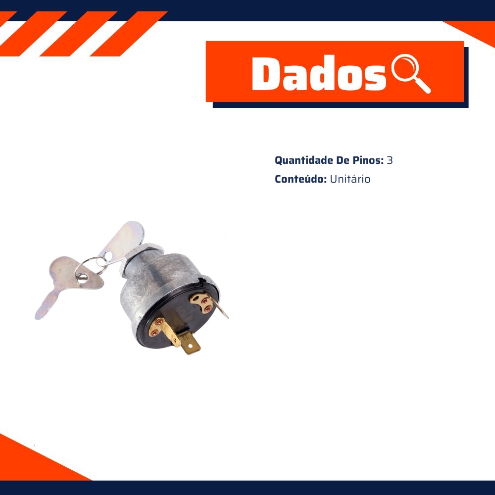 Chave Partida 3 Pinos 3 Posições 16mm - DPaula - LCG1060