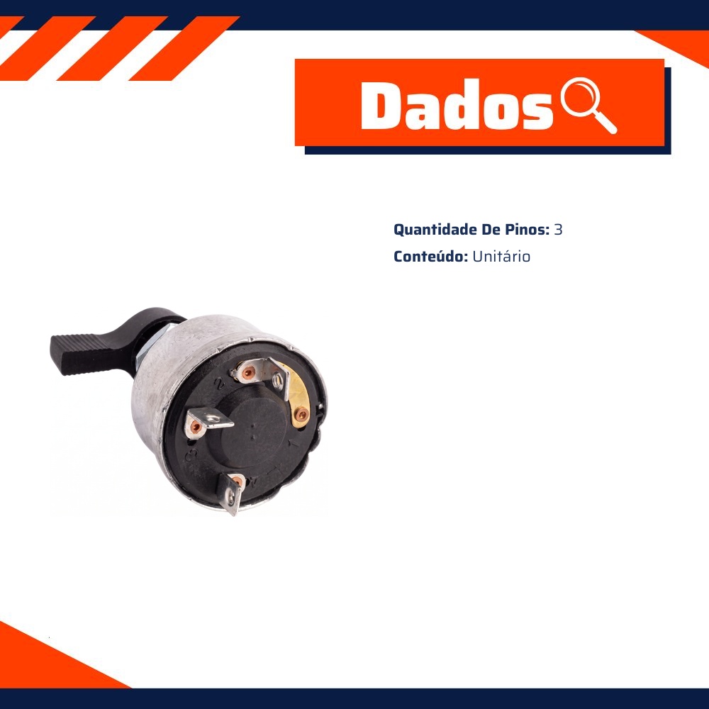 Chave Aquecedor Partida 3 Pinos 3 Posições 19mm - DPaula - LCG1076