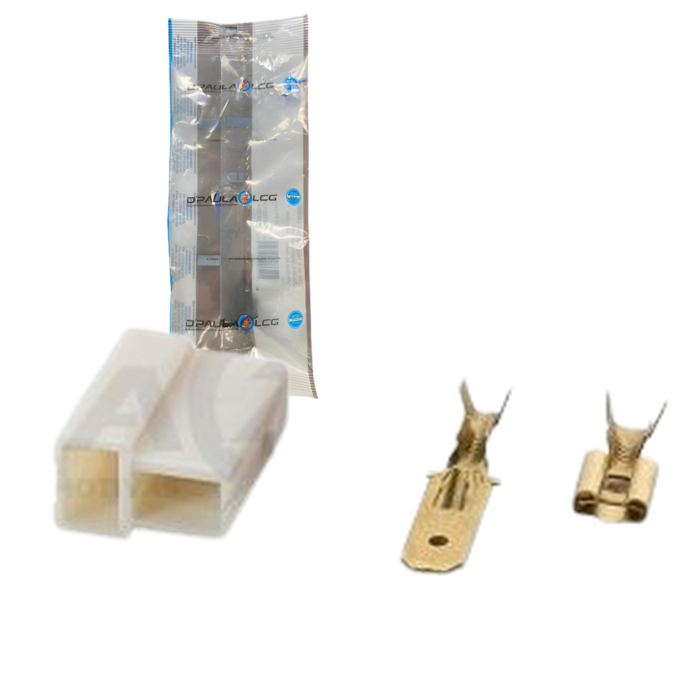 Kit Conector Terminal 2 Vias T 6,3mm - DPaula - DP7.206