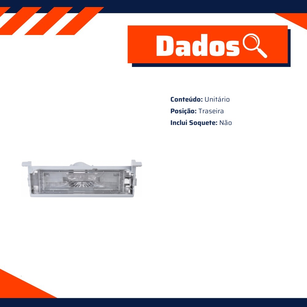 Lanterna Placa sem Soquete para Etios - DPaula - DP3.365