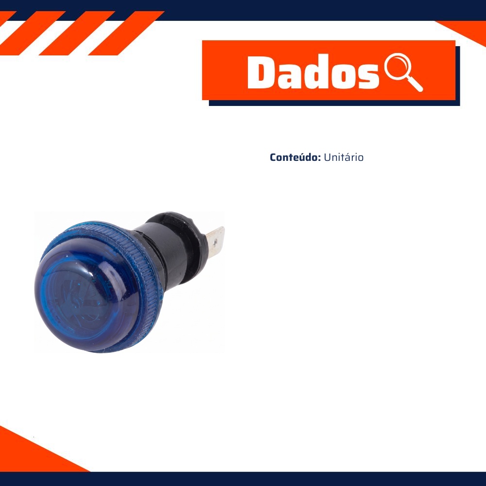 Lanterna Luz Piloto Universal Azul - DPaula - DP3.039AZ