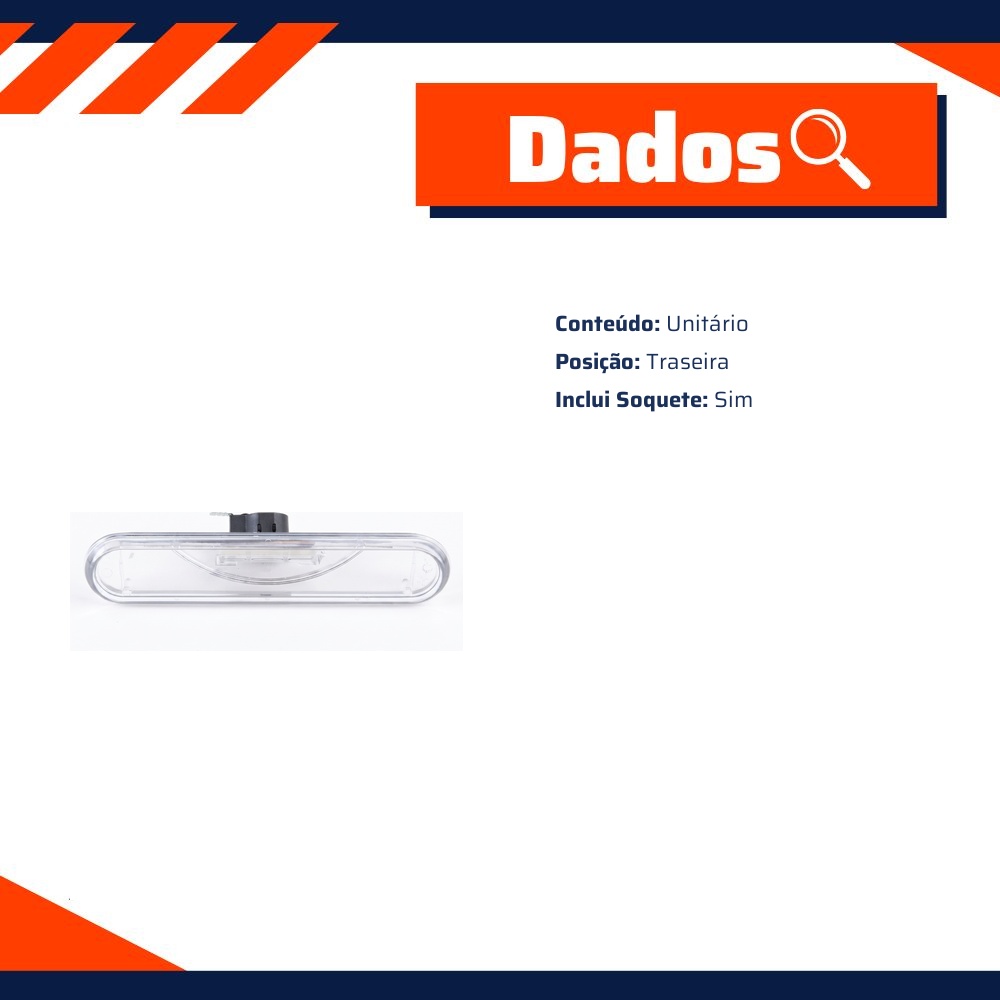Lanterna Placa com Soquete para Kombi - DPaula - DP3.106