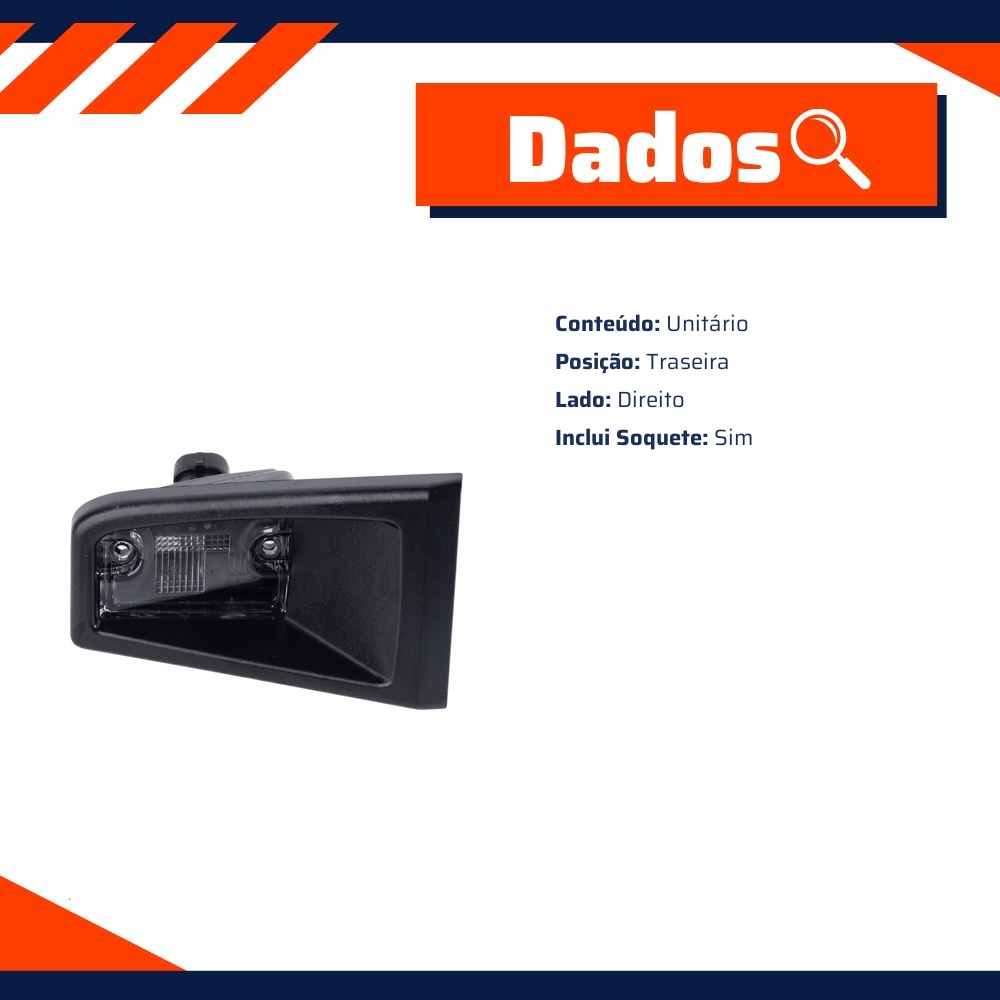 Lanterna Placa com Soquete Lado Direito para Strada - DPaula - DP3.372C