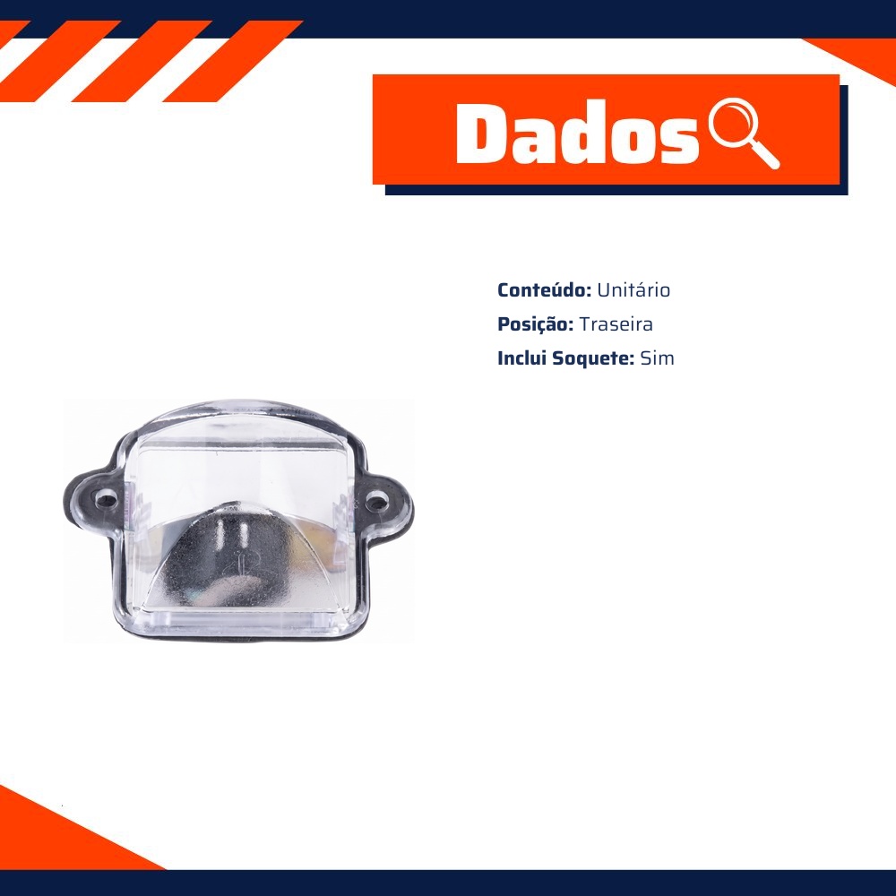 Lanterna Placa com Soquete para Fusca - DPaula - DP3.005