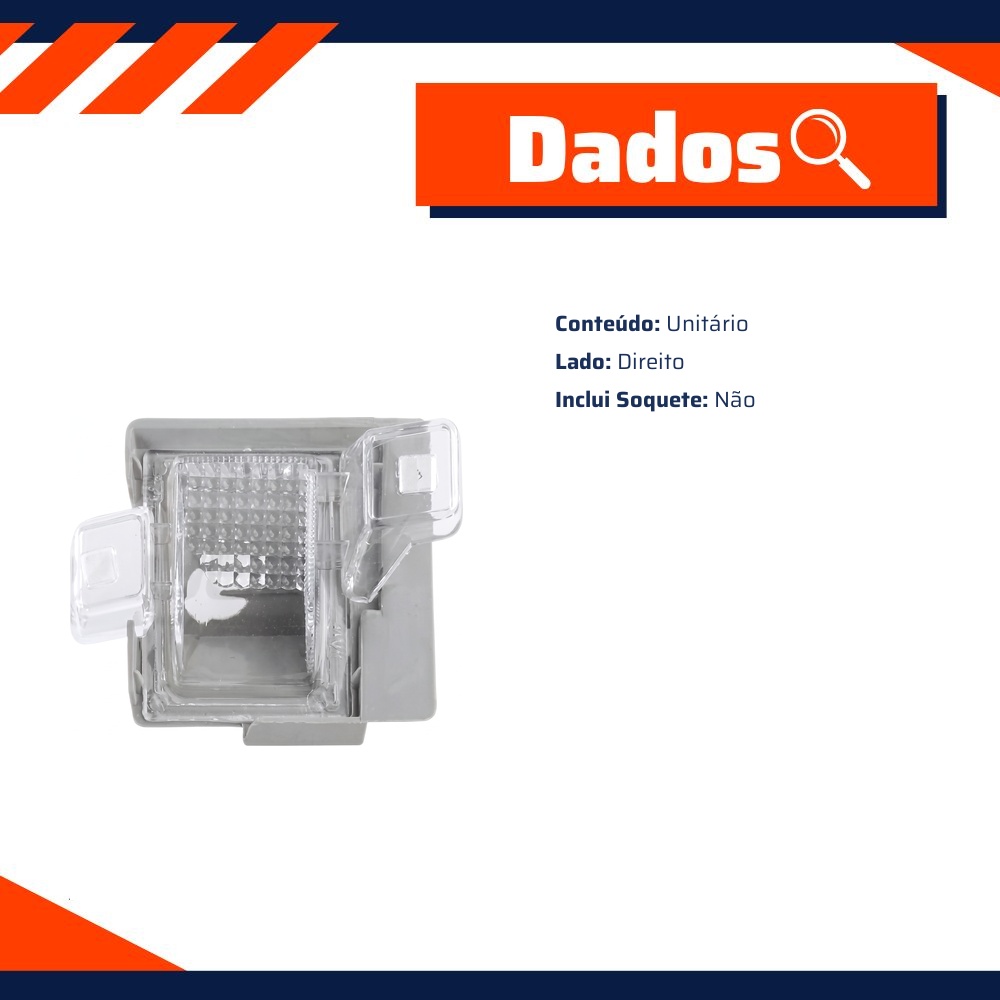 Lanterna Placa sem Soquete Lado Direito para S10 - DPaula - DP7.385
