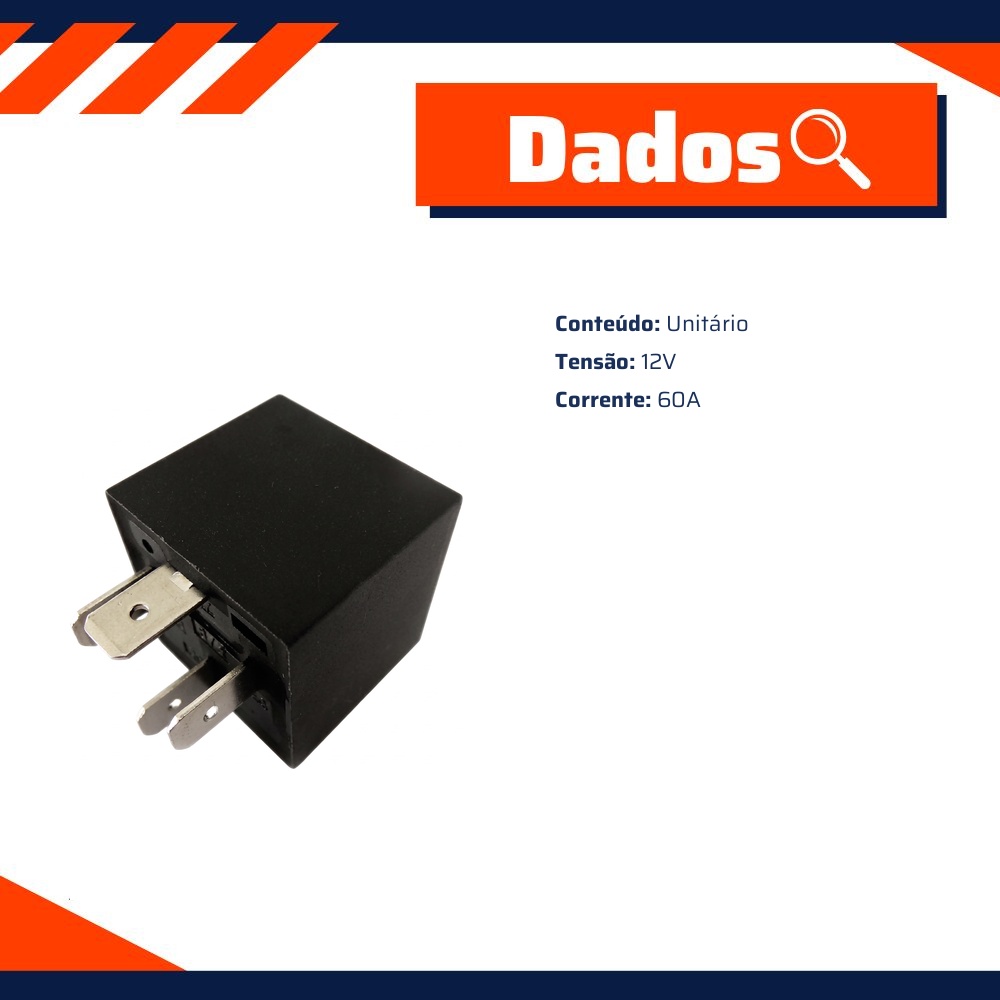 Relê Auxiliar 12V 60A - DPaula - DP25.0120