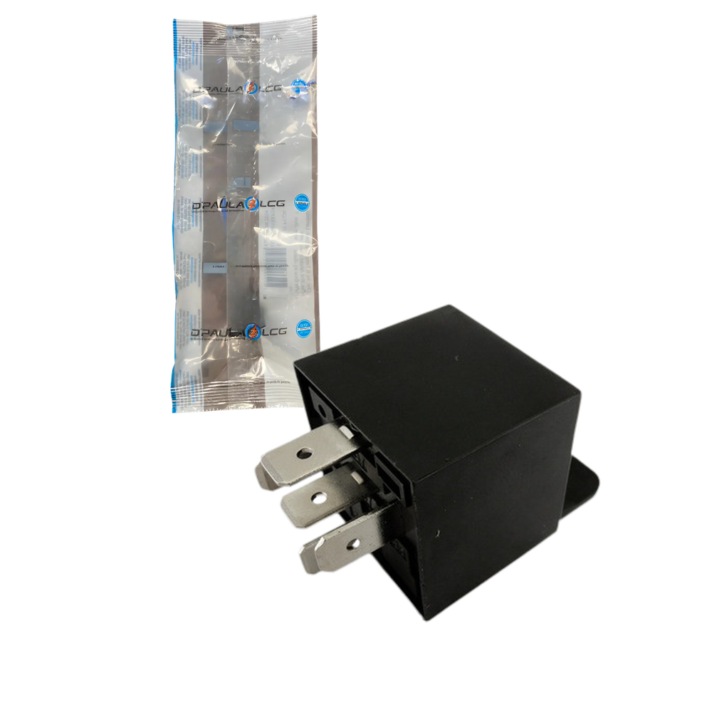 Relê Auxiliar Duplo 12V 2x25A com Suporte - DPaula - DP25.0106