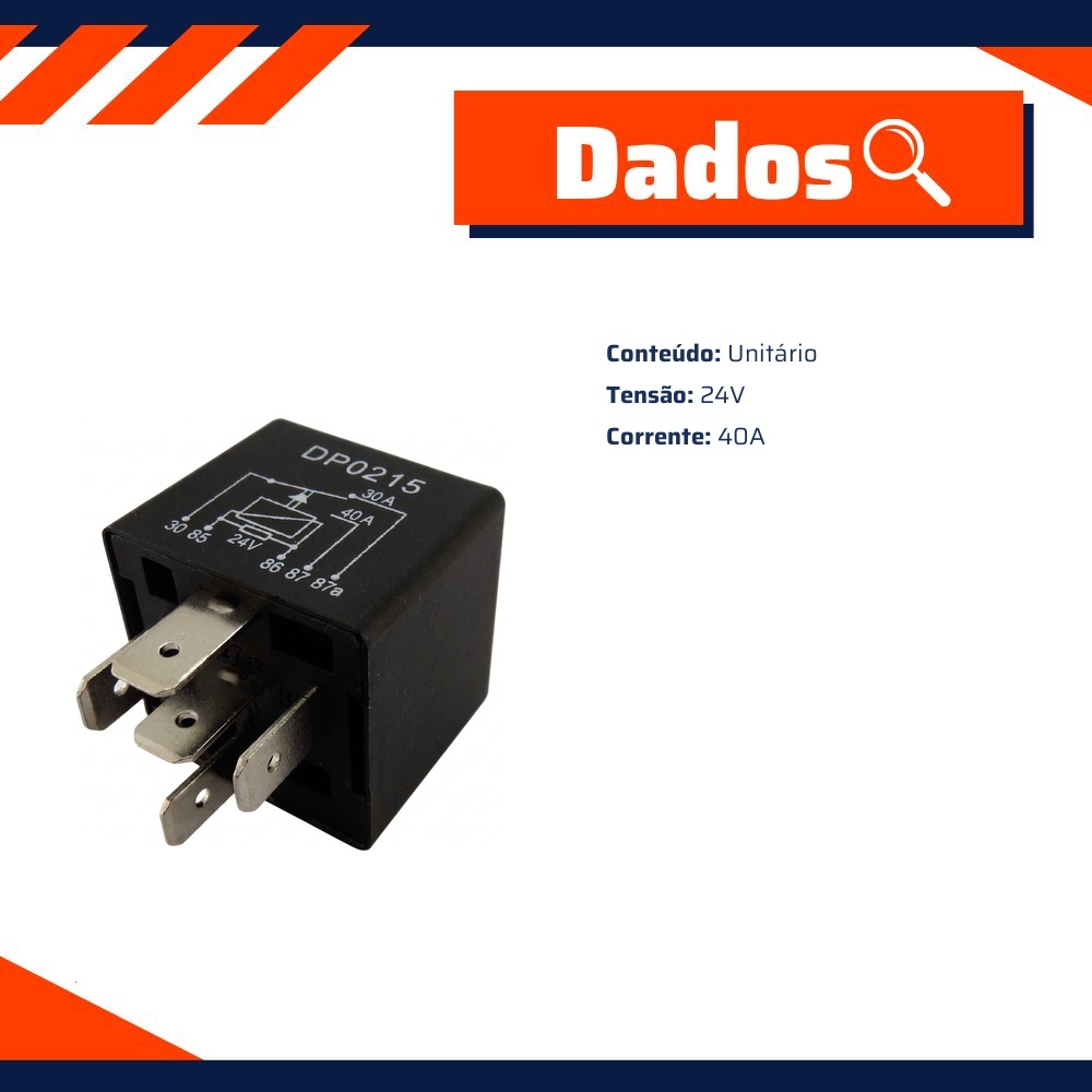 Relê Auxiliar Reversor 24V 40A - DPaula - DP25.0215