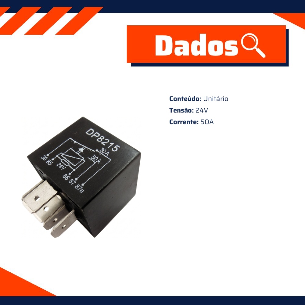 Relê Auxiliar Reversor Universal 24V 50A - DPaula - DP25.8215