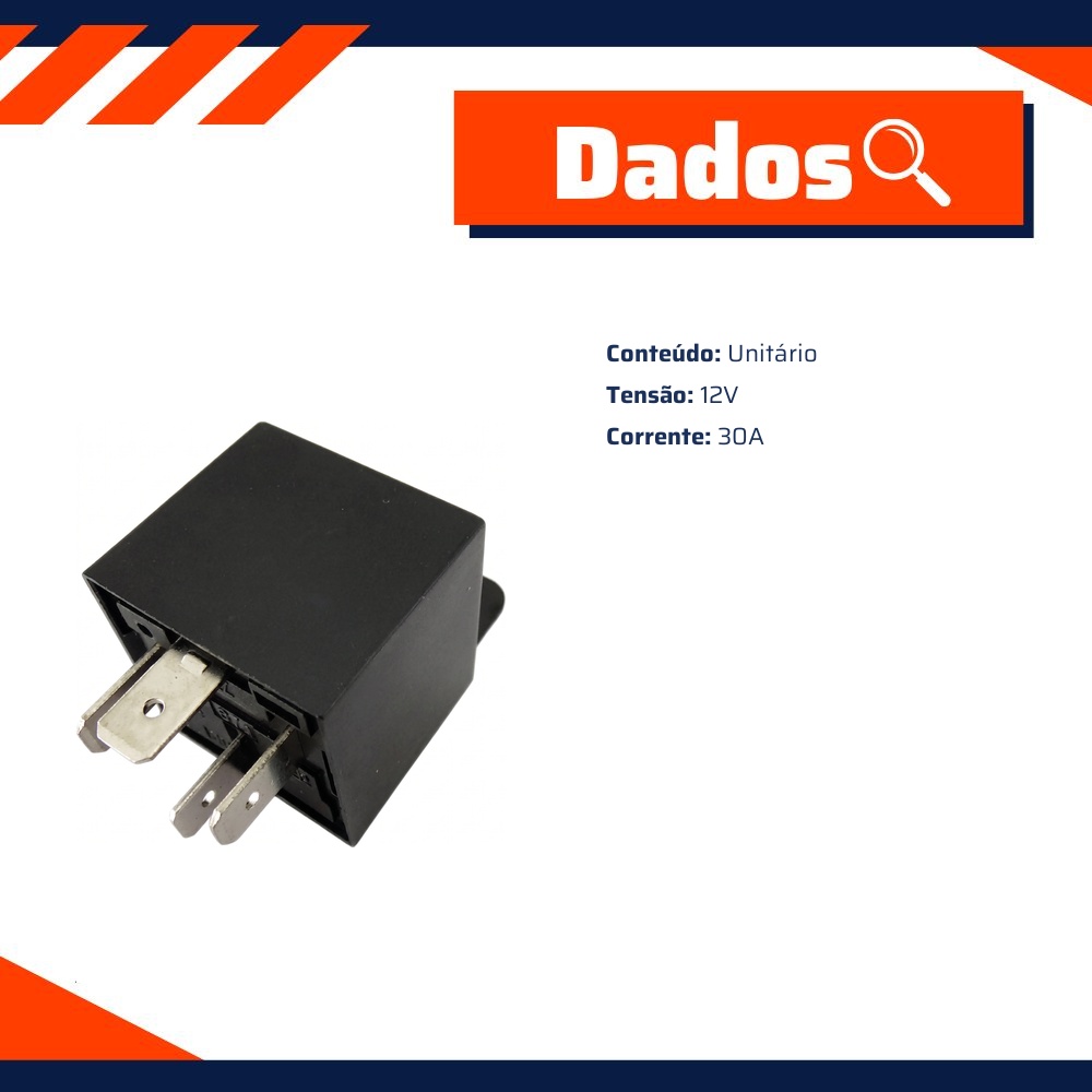 Relê Auxiliar Universal 12V 30A - DPaula - DP25.0112