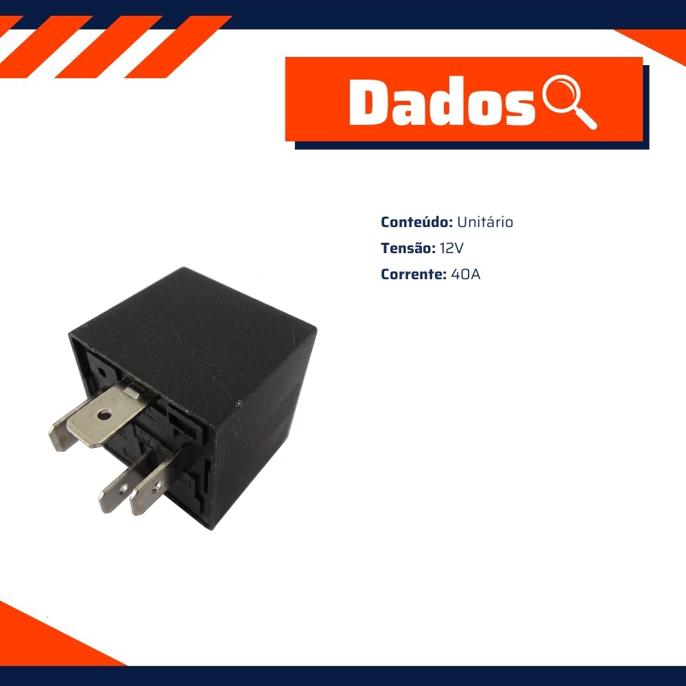 Relê Injeção Eletrônica Bomba Combustível 12V 40A - DPaula - DP25.0129