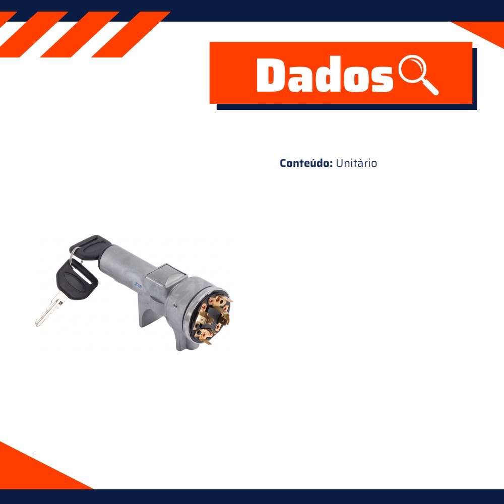 Trava Direção Completa com Comutador Cilindro - DPaula - LCG1212