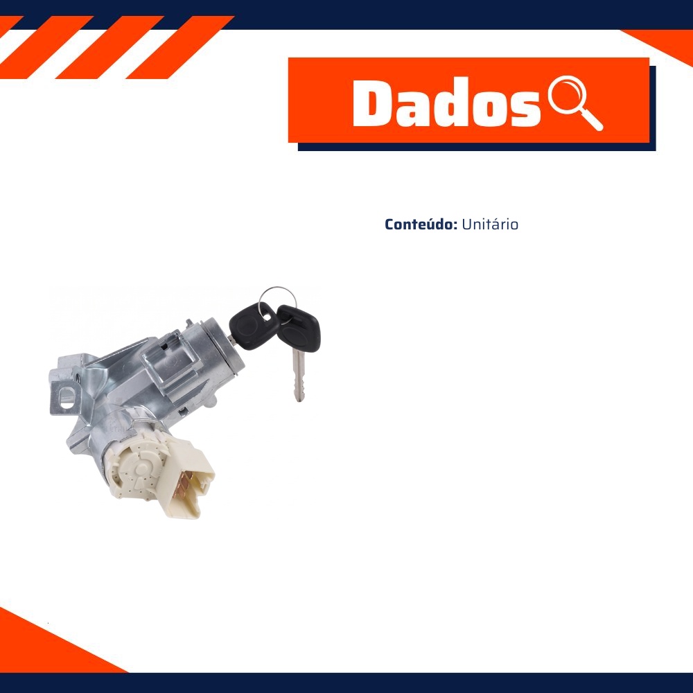 Trava Direção Completa com Comutador Cilindro - DPaula - LCG1266