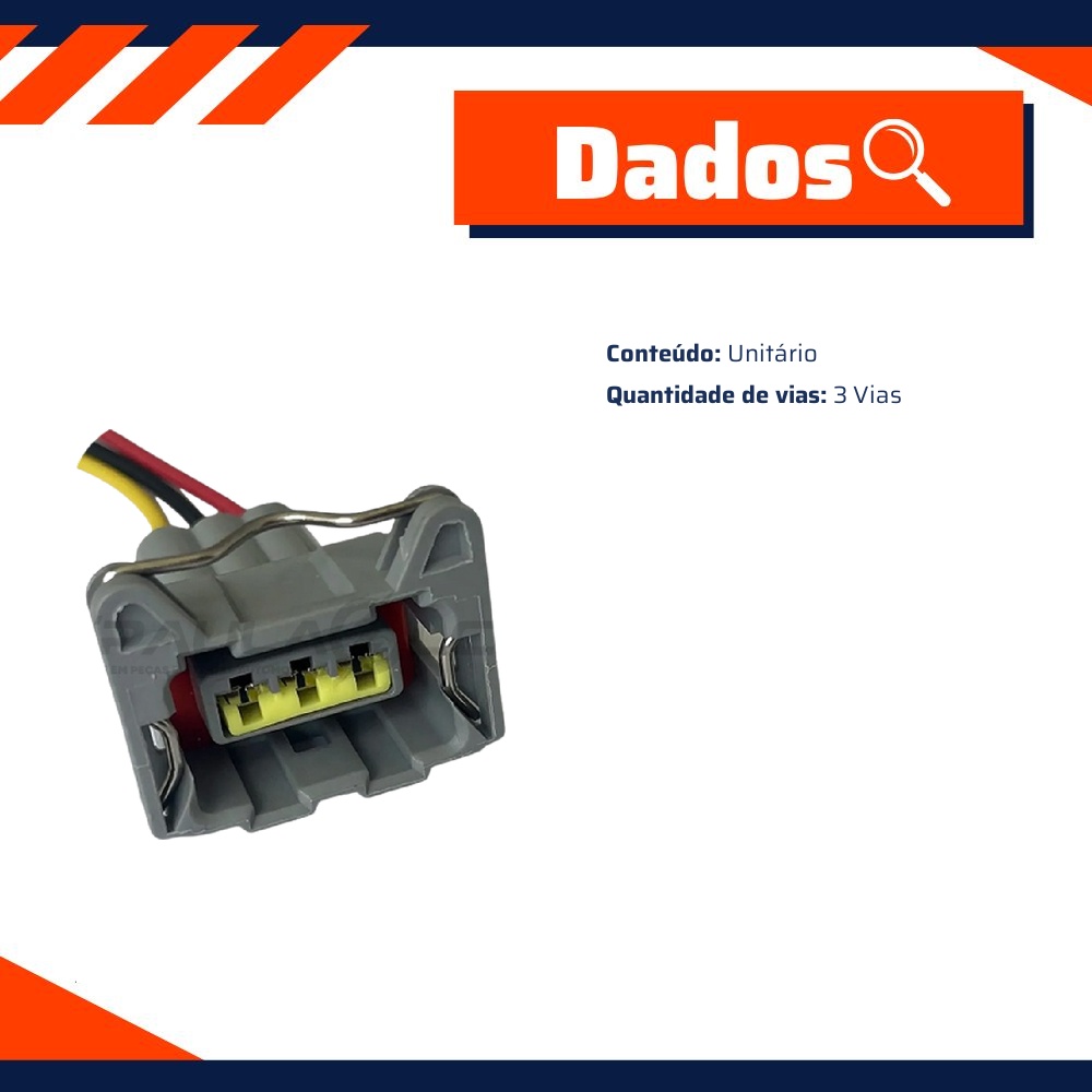 Conector com Chicote 3 Vias - DPaula - DP3.5143