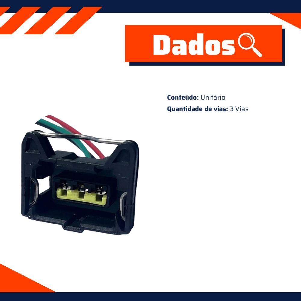 Conector com Chicote 3 Vias - DPaula - DP3.7684