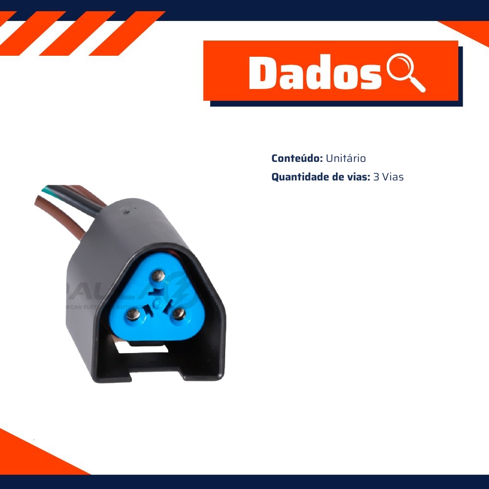 Chicote Conector 3 Vias - DPaula - DP3.7727