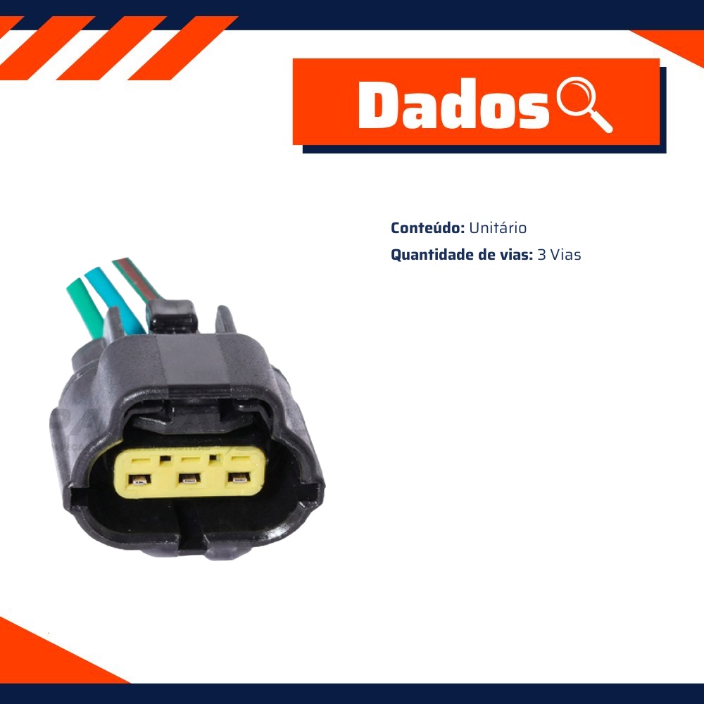 Chicote Conector 3 Vias - DPaula - DP3.7887