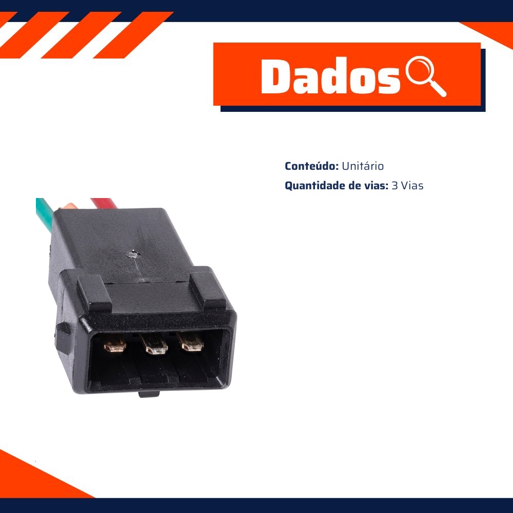 Chicote Conector 3 Vias - DPaula - DP3.9880