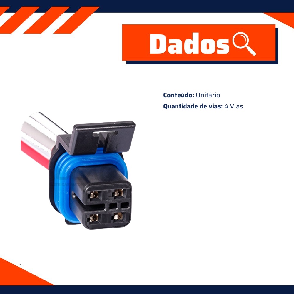 Chicote Conector 4 Vias - DPaula - DP4.5090