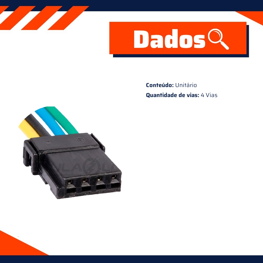 Conector com Chicote 4 Vias - DPaula - DP4.7792