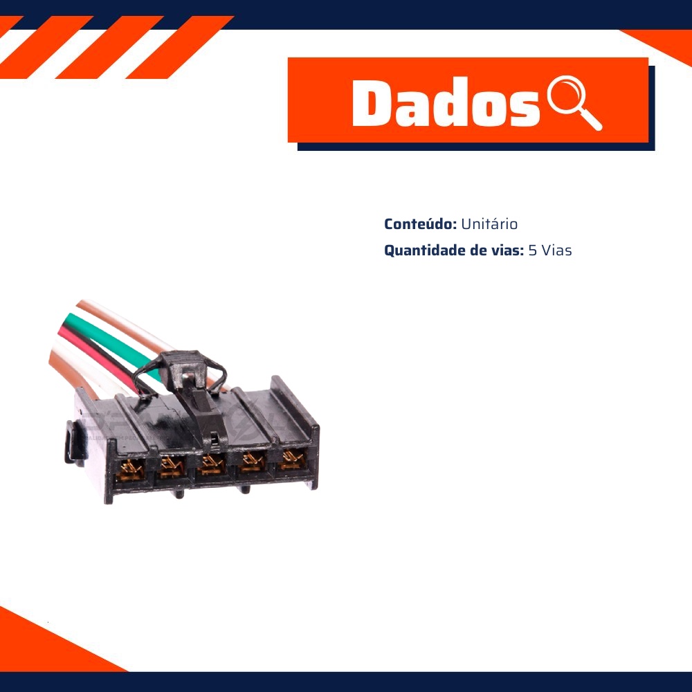 Conector com Chicote 5 Vias - DPaula - DP5.7790